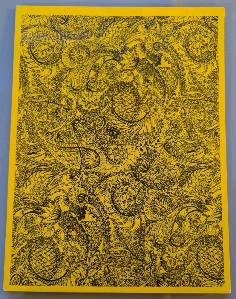 💛 Vintage 1970s Duo-Tang Color Port Paisley Pocket Folder Yellow No. 270-4…