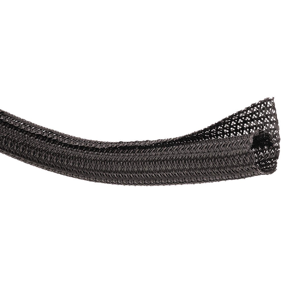 TECHFLEX F6N0.25BK20 Braided Sleeving,0.250 In.,20 ft.,Black 2RMG9