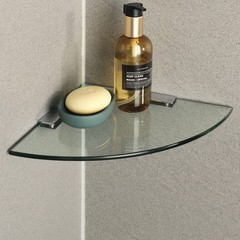 SAYAYO Glass Corner Shelf for Wall, Tempered Floating Glass Shelves for Bathr…