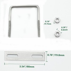 Stainless Steel Square U Bolt Clamp, Square Tube Clamps with Nut and Plate for B