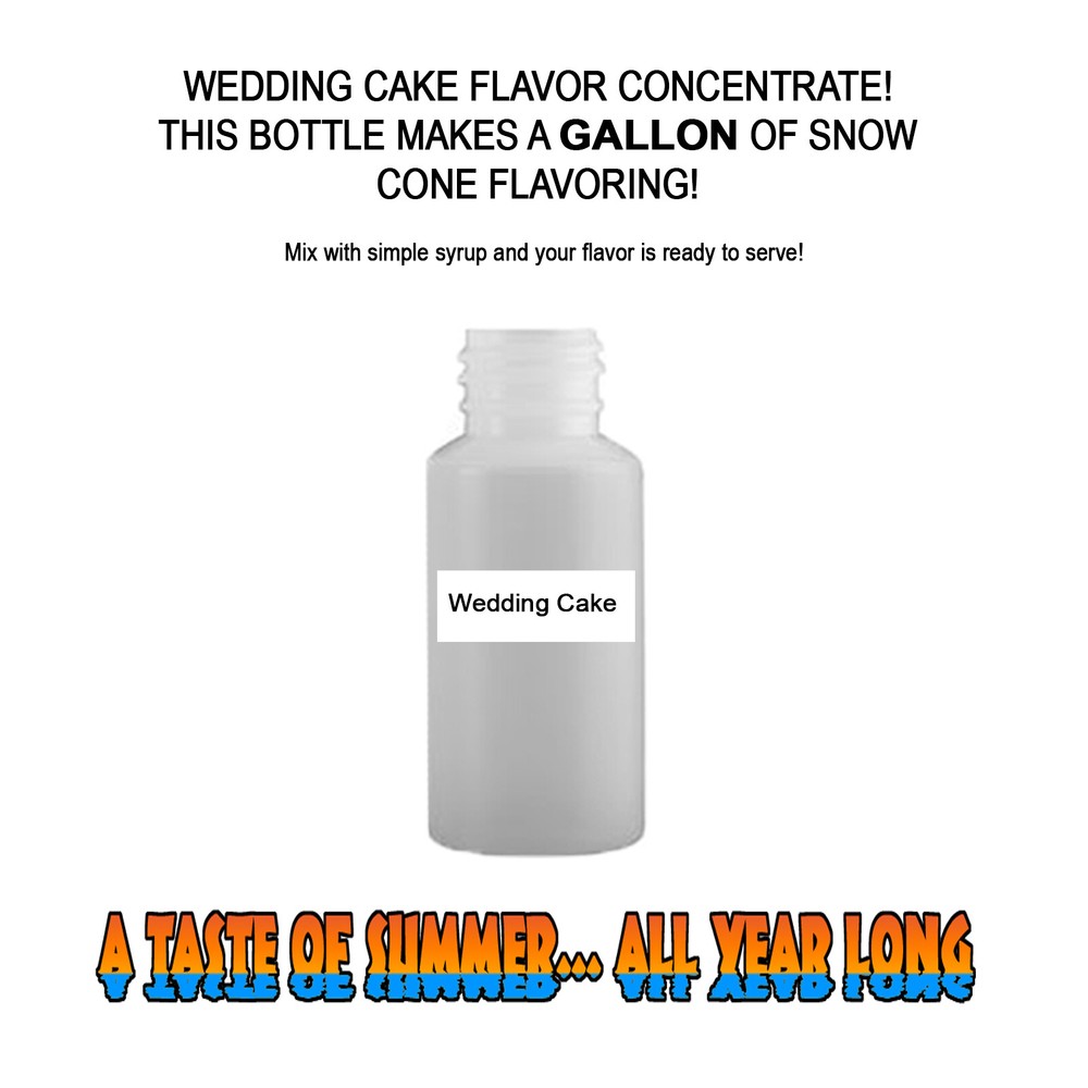 WEDDING CAKE MIX SNOW CONE/SHAVED ICE FLAVOR CONCENTRATE MAKES 1 GALLON