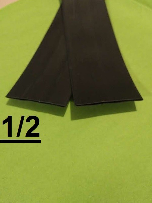 1/2 ” inch 12.7mm BLACK 2:1 heat shrink tubing polyolefin (1 FOOT)