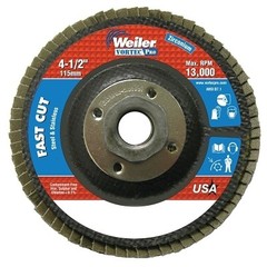 Vortec Pro Abrasive Flap Disc, 4-1/2 in dia, 36 Grit, 5/8 in-11, 13000 rpm, Type