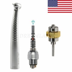 1-10 Dental Fiber Optic LED Handpiece + LED 6 Hole Quick Coupler /Cartridge