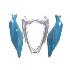 Blue Silver Full Fairings Kit for Kawasaki Ninja 400 EX400 2018-2023 ABS Plastic