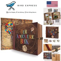 Our Adventure Book Travel Diary Photo Book, Scrapbook, Photo Album – Retro Vi…