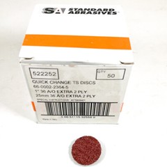 Standard Abrasives 522252 1″ 36 Grit Quick Change Discs (Box of 50)