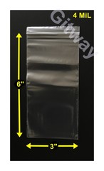 3″ x 6″ Reclosable Resealable Zip Lock Top Clear Plastic 3×6″ FDA Bags 4 MiL