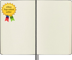 Classic Expanded Hardcover Notebook Large Dotted Black 400 Pages 5 x 825 Inch
