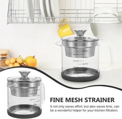 Soy Milk Filter Pot Fine Mesh Strainer with Scale 1.5L Multipurpose Soybean Milk