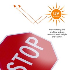 Reflective Octagon STOP Sign, Rust-Proof, 0.08″ Aluminum / 0.12″ Plastic