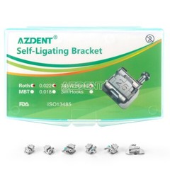 AZDENT Dental Ortho Self-Ligating Metal Bracket Braces MINI Roth 0.022 Hooks 345