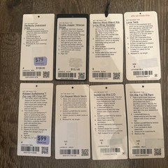 Lululemon Store Tags Only JUST THE TAGS Small XS Lot Of 8 Sizes 4 & 6 Pants Bras
