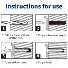 230 x Flat/Hex Washer Head Concrete Masonry Screw Tapcon Anchor & Bit 1/4″ 3/16″
