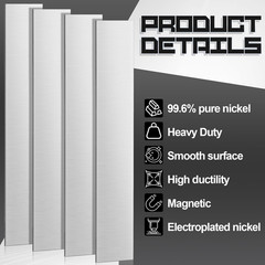 4 Pcs Pure Nickel Strip Nickel Anode Plating Kit Anode Sheet for Electroplating