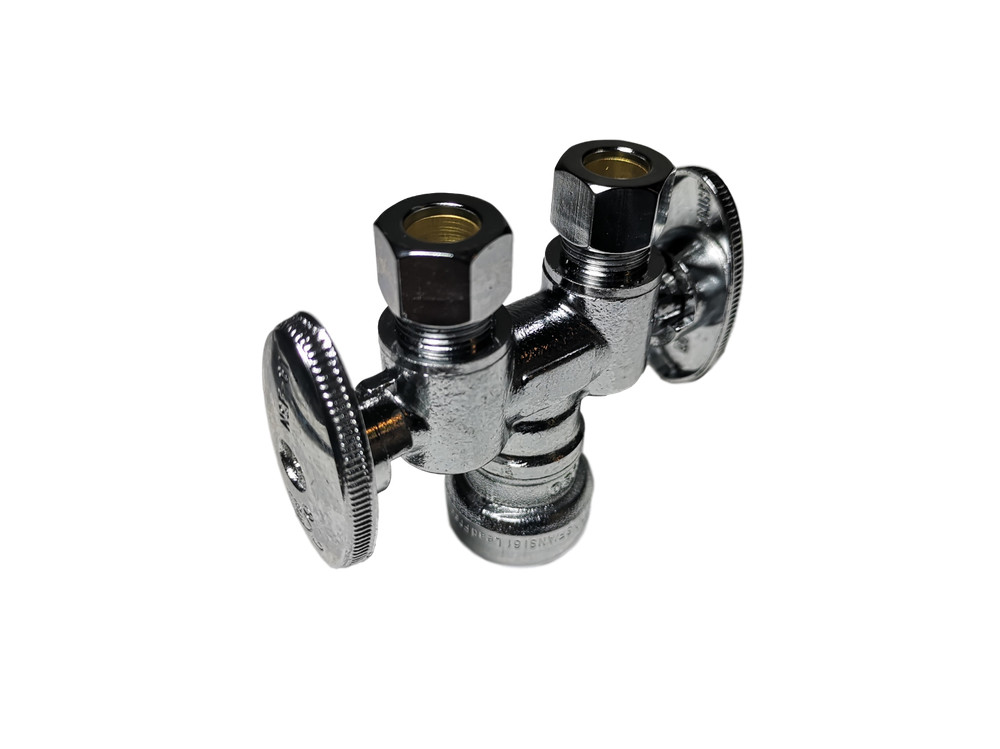 1 PC. 1/2″ PUSH FIT X DUAL 3/8″ OD COMP. STRAIGHT STOP VALVE