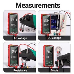 ANENG 683 Digital Multimeter True RMS 6000 Counts Touch Screen Rechargeable US