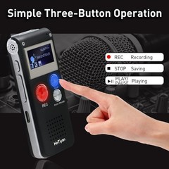 Compact 8GB Digital Recorder with A-B Repeat & Variable Speed Playback Features