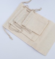 5 x 7 Inches 100% Cotton Reusable Storage Premium Quality Double Drawstring Bags