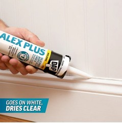 12 Pack DAP Alex Plus Acrylic Latex Caulk with Silicone – 10.1 fl oz Clear