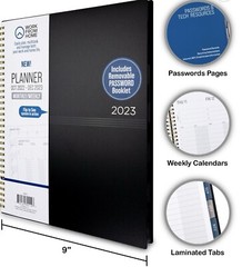 Work From Home Monthly/Weekly Planner Oct 2022 – Dec 2023 ( 11.125”x 9”) Black