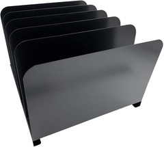 Huron Desktop File Binder Organizer Storage Vertical 5 Slot, Black Commercial