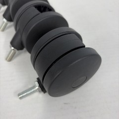 LOT 4 Colson PUT75644BK 3” Black Twin Wheel Furniture Caster 3/8” x 1” Stem
