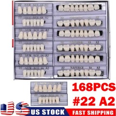 168Pcs Acrylic Resin Denture #22 Dental Upper Lower Shade A2 Teeth Set 22#A2 NEW