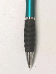 30ct Lot Misprint Click Pens Thick Barrel Rubber Grip TEAL AQUA BLUE GREEN