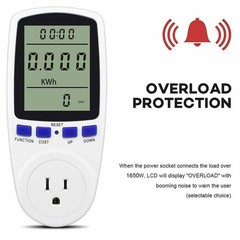 LCD Power Meter Consumption Energy Analyzer Watt Amps Volt Electricity Monitor