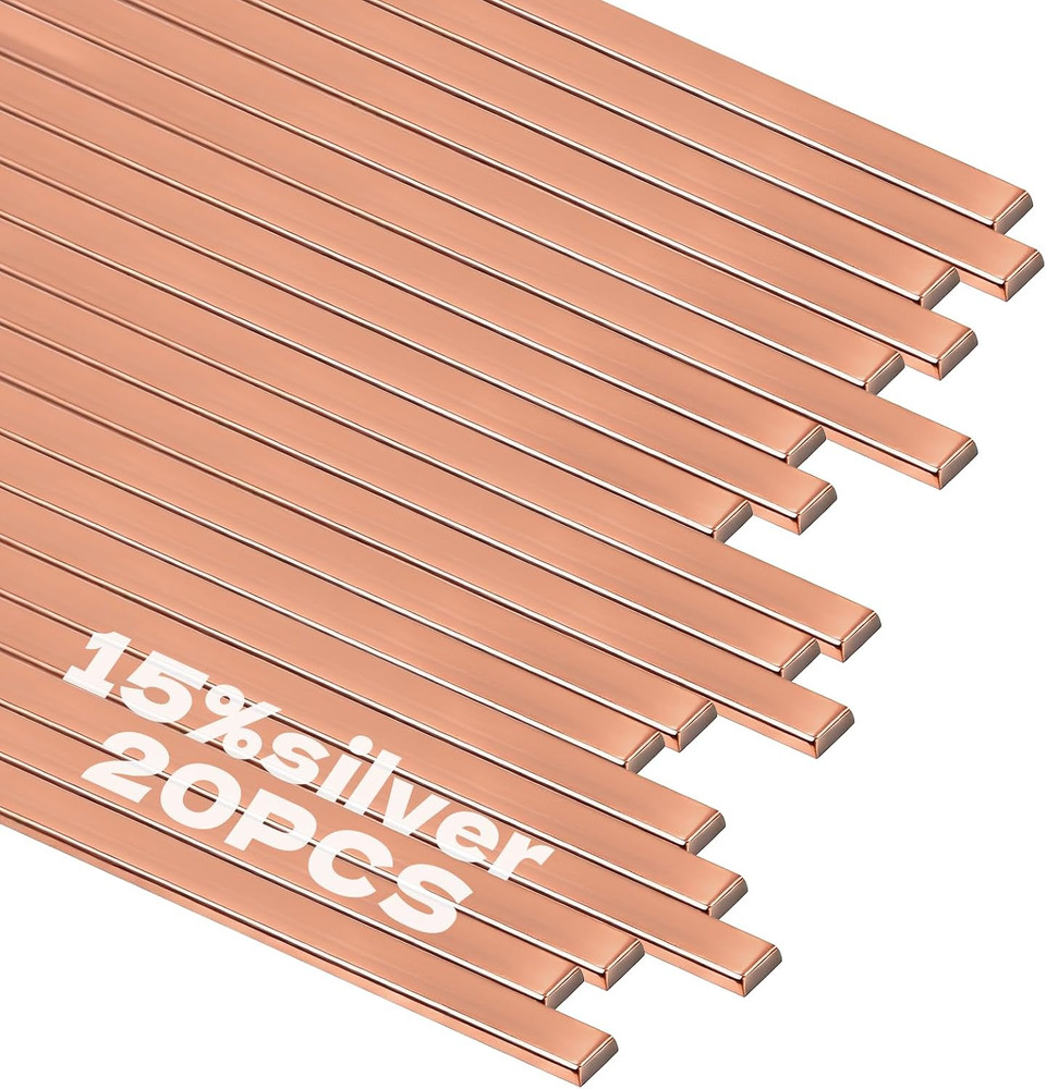 20 Sticks Brazing Rods BCuP5 15% Silver Solder Copper Phosphor Welding Rods 0…