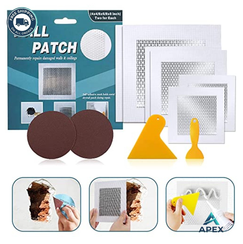 Wall Repair Patch Kit 4×4 6×6 8×8 Drywall Aluminum Mesh Holes Ceilings Self