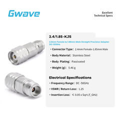 2.4mm Female to 1.85mm Male Adapter, DC – 50GHz