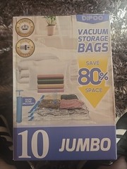 10 Pack Jumbo Vacuum Storage Bags with Hand Pump 80% Storage Space Saving Sturdy