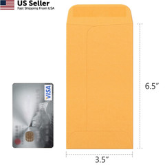 ValBox 3.5×6.5 Money Envelopes, Brown Kraft #7 Coin 3.5 x 6.5 inches,