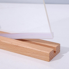 Acrylic Sign Holder 8.5×11 Inch with Solid Wood Base – Thick & Stable Clear Menu