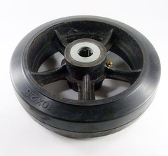 10″ x 2-1/2″ Rubber on Cast Iron Wheel with Bearing – 1 EA