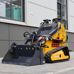 V380 Mini Skid Steer Loader 24HP 4-in-1 Bucket 3-Stage Pump Hydraulic System