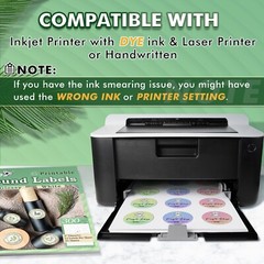 Koala Printable Round Label 2 Inch Waterproof Round Sticker Paper Inkjet Laser