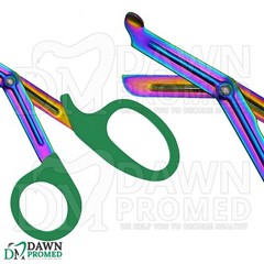3 EMT Scissors 7.25″ Rainbow Blades with Green Handle Utility Shears German Gr