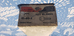 Lot of 45 Original Corbin Z1-60-5 Nickel Silver Key Blanks Tarnished