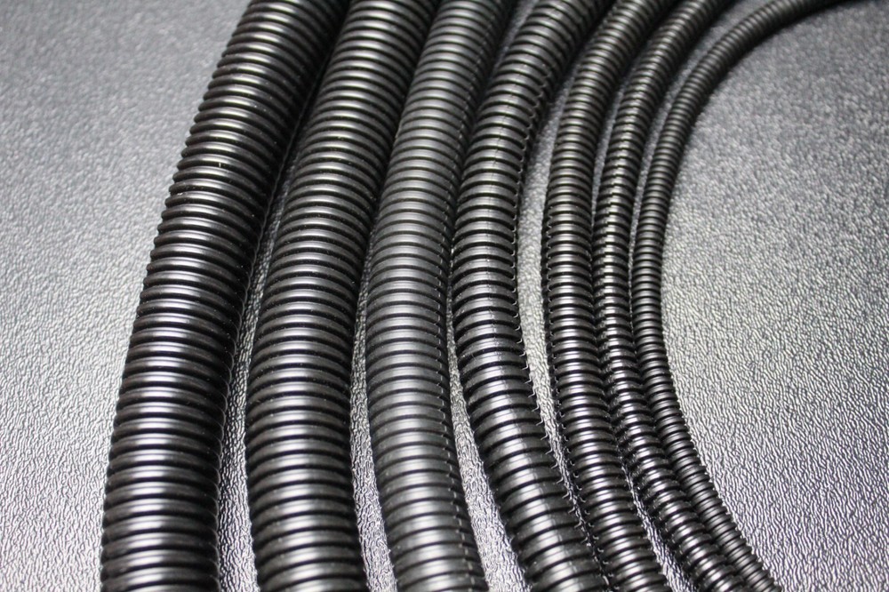 SPLIT WIRE LOOM TUBING POLYETHYLENE BLACK 1/8 1/4 3/8 1/2 5/8 3/4 1 INCH DIY LOT