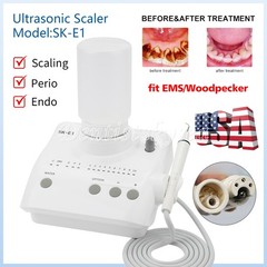 SKYSEA Dental Portable Ultrasonic Piezo Scaler 2*Bottles Tips Fit EMS Handpiece