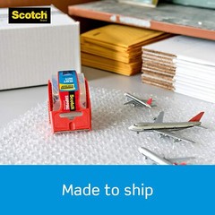 6 pack 3M Scotch Heavy Duty Shipping Packaging Tape & Dispenser 1.88 in x 800in