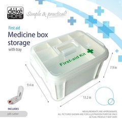 Deke Home – Portable First Aid Medicine Organizer Handle Plastic Family Medical