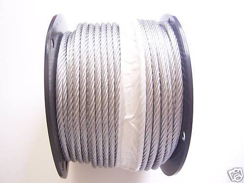Galvanized Wire Rope Cable 3/8″, 7×19: 25, 30, 35, 40, 45, 50, 100 ft Coil