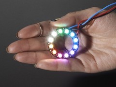 Adafruit NeoPixel Ring, 12 RGBW LEDs, Cool White ~6000K, 5050 SMD, 2853