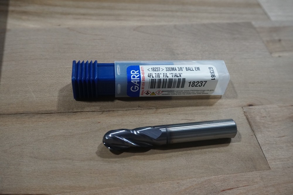 GARRTOOL 3/8″D X3/8″SHK X7/8″LC X2-1/2″OL 4FL BLL SE CEM, TIALN, FREE SHIP, 1 PC