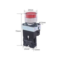 22mm Push Switch Button Momentary Metal LED Self-Reset 24V/220V Illuminated