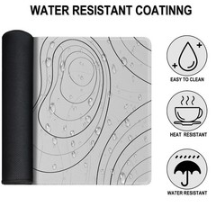 Large Mouse Pad, 31.5″ x15.7″ 31.5 inches x 15.7 inches, White Black Lines